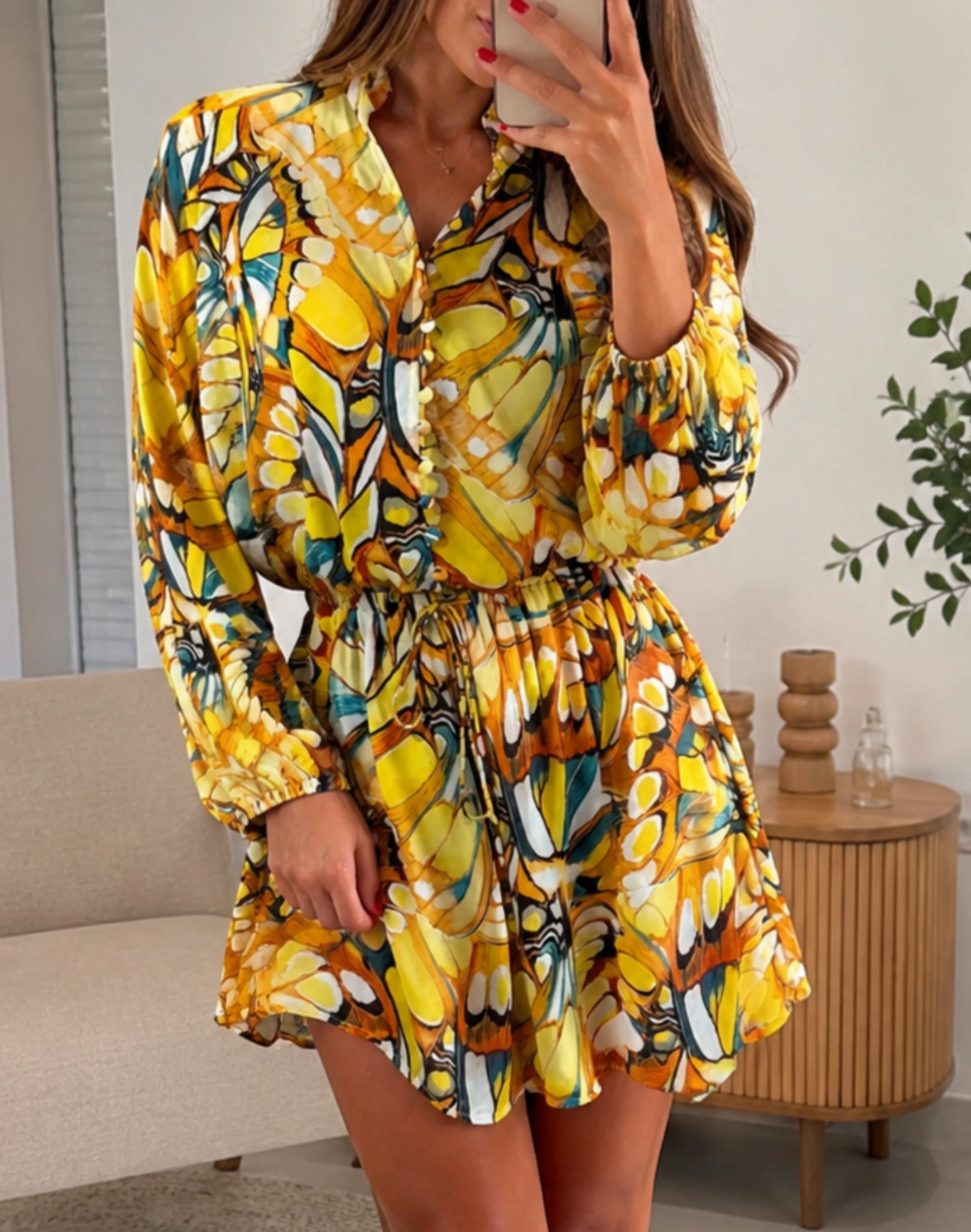 Robe Marciano by Guess Original Imprimé Papillon Taille M Comme Neuve – photo 2